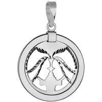Load image into Gallery viewer, Gemini Twins Zodiac Sign Medallion Pendant
