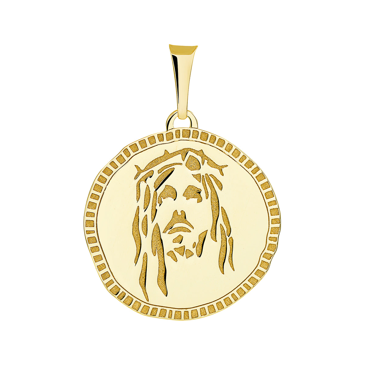 14k Gold Jesus Christ Head Pendant