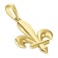 Load image into Gallery viewer, 14k Yellow Gold Fleur-de-Lis Symbol Pendant Necklace
