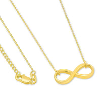 Load image into Gallery viewer, Solid 14k Yellow Gold 2.5mm Thick Infinity Love Eternity Necklace with Lobster Claw Clasp (16&quot; to 18&quot; Adjustable Chain)
