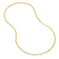 Load image into Gallery viewer, Solid 14K Yellow Gold 3.7mm Puff Mariner Chain Necklace with Lobster Lock
