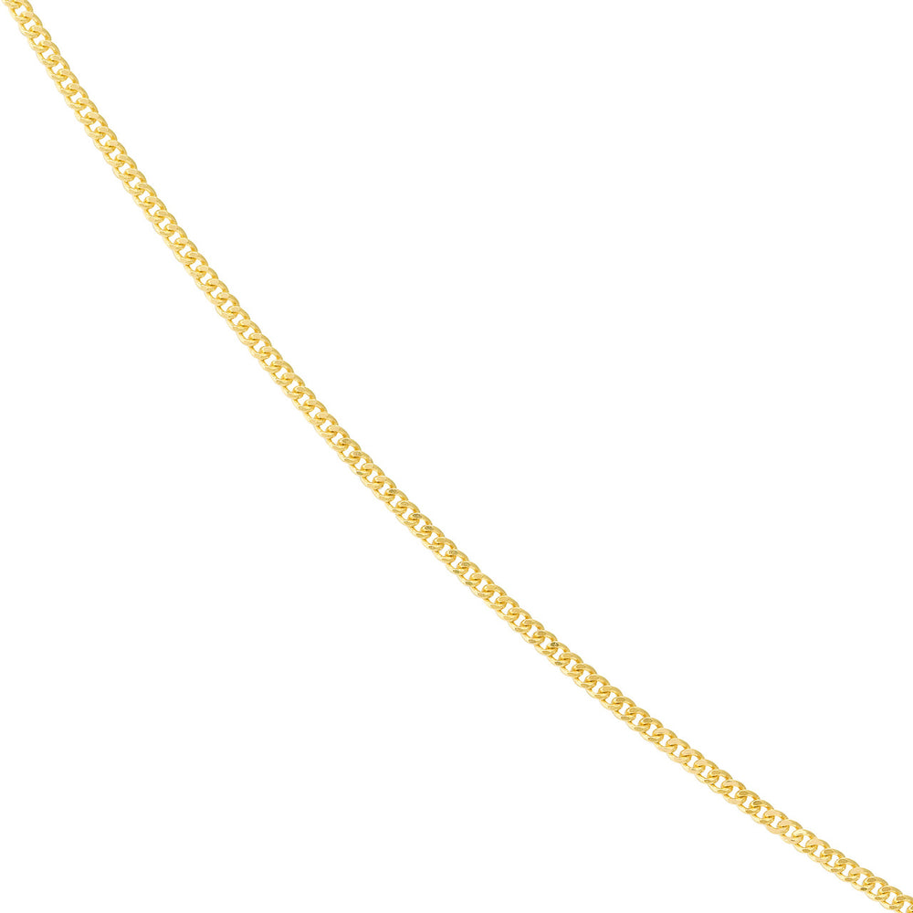 14K Yellow Gold and White Gold 0.69mm Adjustable Child's Curb Chain Necklace