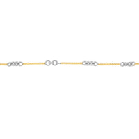 Load image into Gallery viewer, 14K Yellow White Gold 0.8mm Two-Tone Designer Twist Chain Necklace with Lobster Lock
