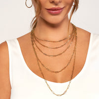 Load image into Gallery viewer, 14K Gold 3.80mm Designer Long Link Chain Necklace
