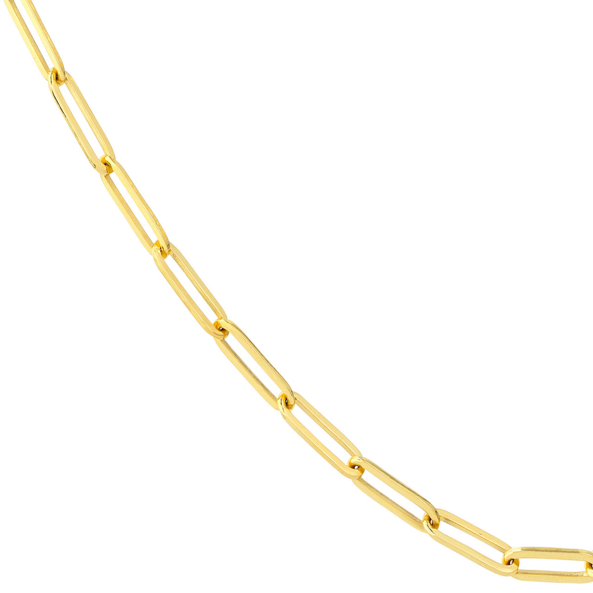 14K Gold 3.80mm Designer Long Link Chain Necklace