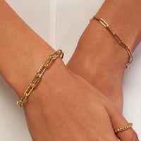 Load image into Gallery viewer, Solid 14K Gold 3.80mm Designer Long Link Chain Bracelet
