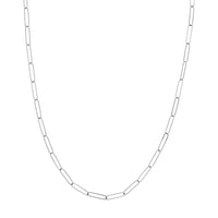 Load image into Gallery viewer, Solid 14K Gold 3.6mm Paper Clip Chain Necklace with Pear Lock
