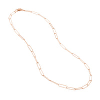 Load image into Gallery viewer, Solid 14K Gold 3.6mm Paper Clip Chain Necklace with Pear Lock
