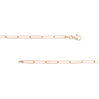 Load image into Gallery viewer, Solid 14K Gold 3.6mm Paper Clip Chain Necklace with Pear Lock
