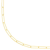 Load image into Gallery viewer, Solid 14K Gold 3.6mm Paper Clip Chain Necklace with Pear Lock
