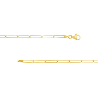 Load image into Gallery viewer, Solid 14K Gold 3.6mm Paper Clip Chain Necklace with Pear Lock
