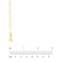 Load image into Gallery viewer, Solid 14K Gold 3.6mm Paper Clip Chain Necklace with Pear Lock
