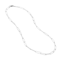 Load image into Gallery viewer, Solid 14K Gold 3.6mm Paper Clip Chain Necklace with Pear Lock
