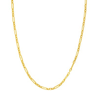 Load image into Gallery viewer, 14K Yellow Gold Hollow 3+1 Paper Clip Chain Necklace with Lobster Lock
