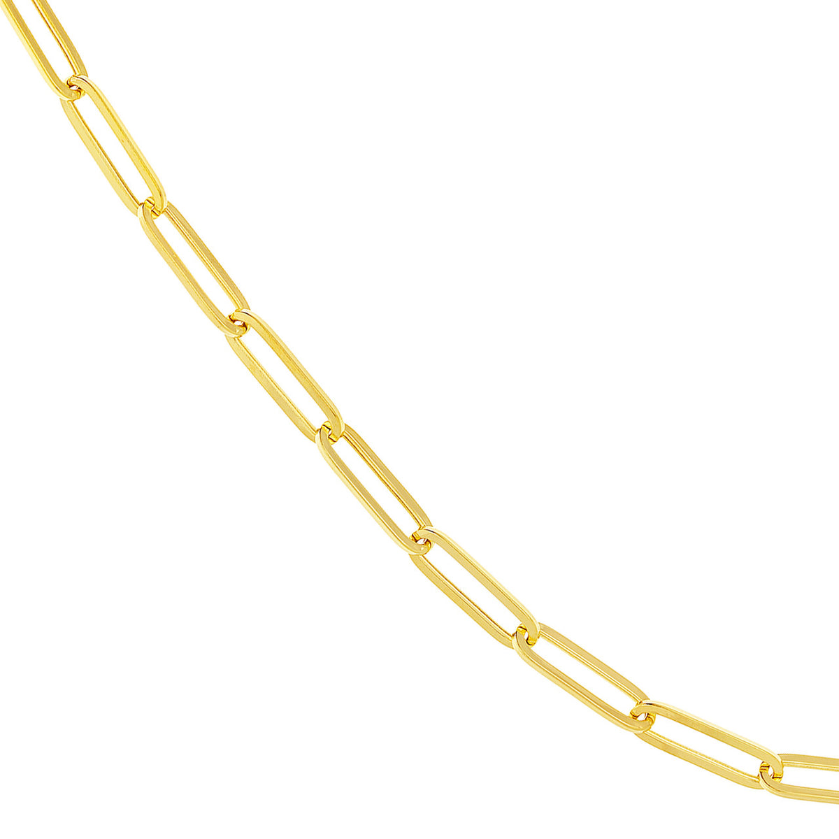 14K Gold 5.10mm Paper Clip Chain Necklace