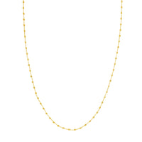 Load image into Gallery viewer, 14K Yellow Gold Cable Chain Necklaces with 2.5mm D/C Bead Stations
