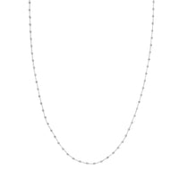 Load image into Gallery viewer, 14K White Gold Cable Chain Necklaces with 2.5mm D/C Bead Stations
