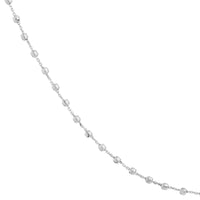 Load image into Gallery viewer, 14K White Gold Cable Chain Necklaces with 2.5mm D/C Bead Stations
