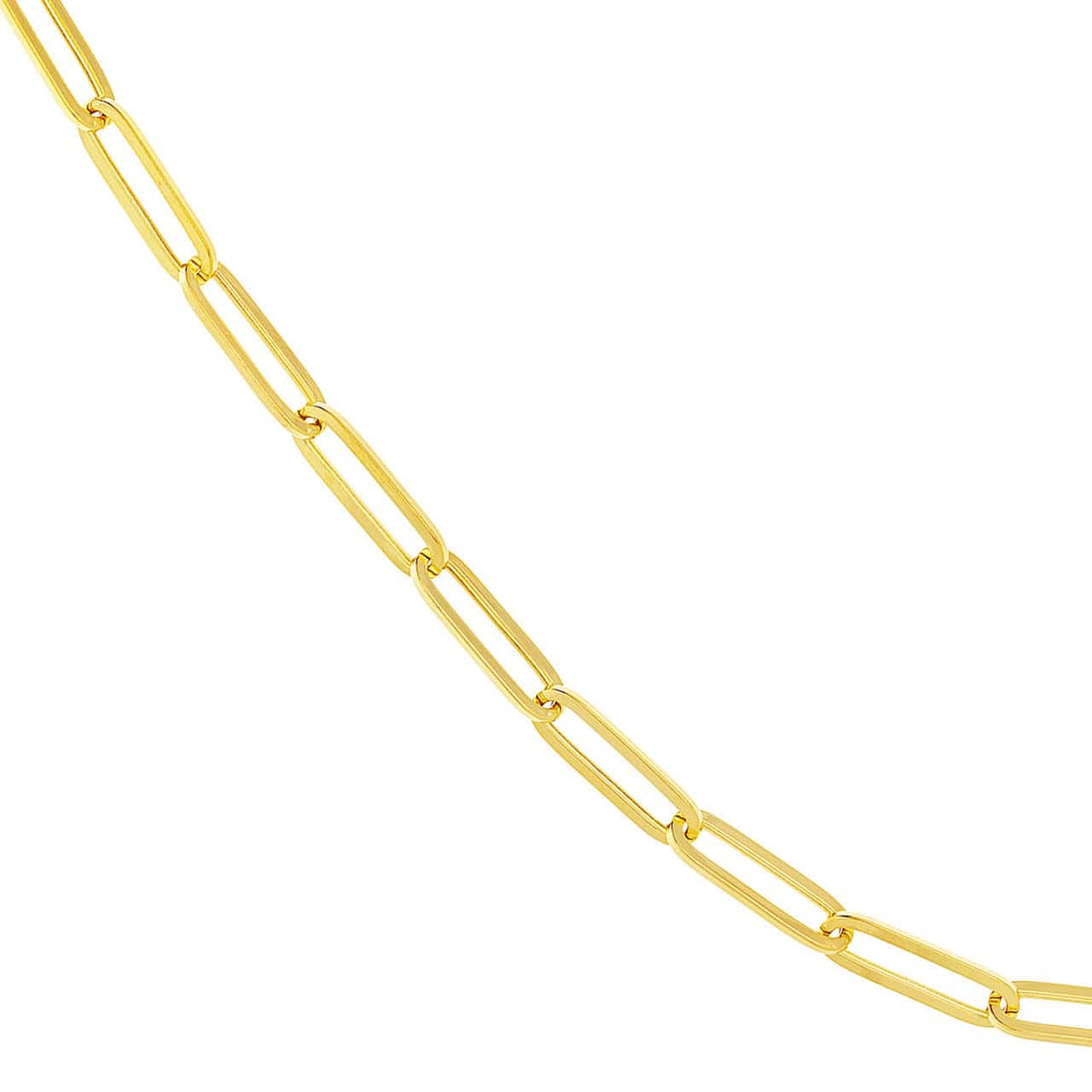 14K Yellow Gold Paper Clip Split Chain Necklace