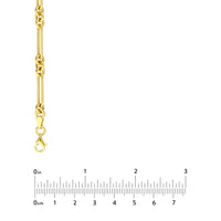 Load image into Gallery viewer, 14K Yellow Gold 3+1 Hollow Fancy Rounded Paper Clip Chain Necklace with Pear Shape Lock
