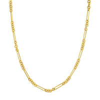 Load image into Gallery viewer, 14K Yellow Gold 5+1 Round/Paper Clip Chain Necklace with Pear Shape Lobster
