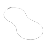 Load image into Gallery viewer, 14K Yellow Gold or White Gold 1.2mm Pendant Rope Chain Necklace with Lobster Lock
