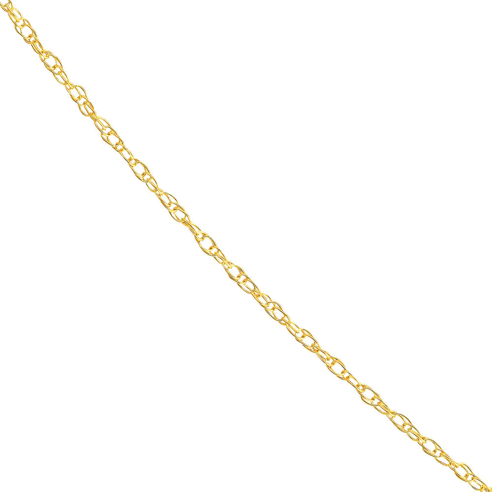 14K Yellow Gold or White Gold 1.2mm Pendant Rope Chain Necklace with Lobster Lock