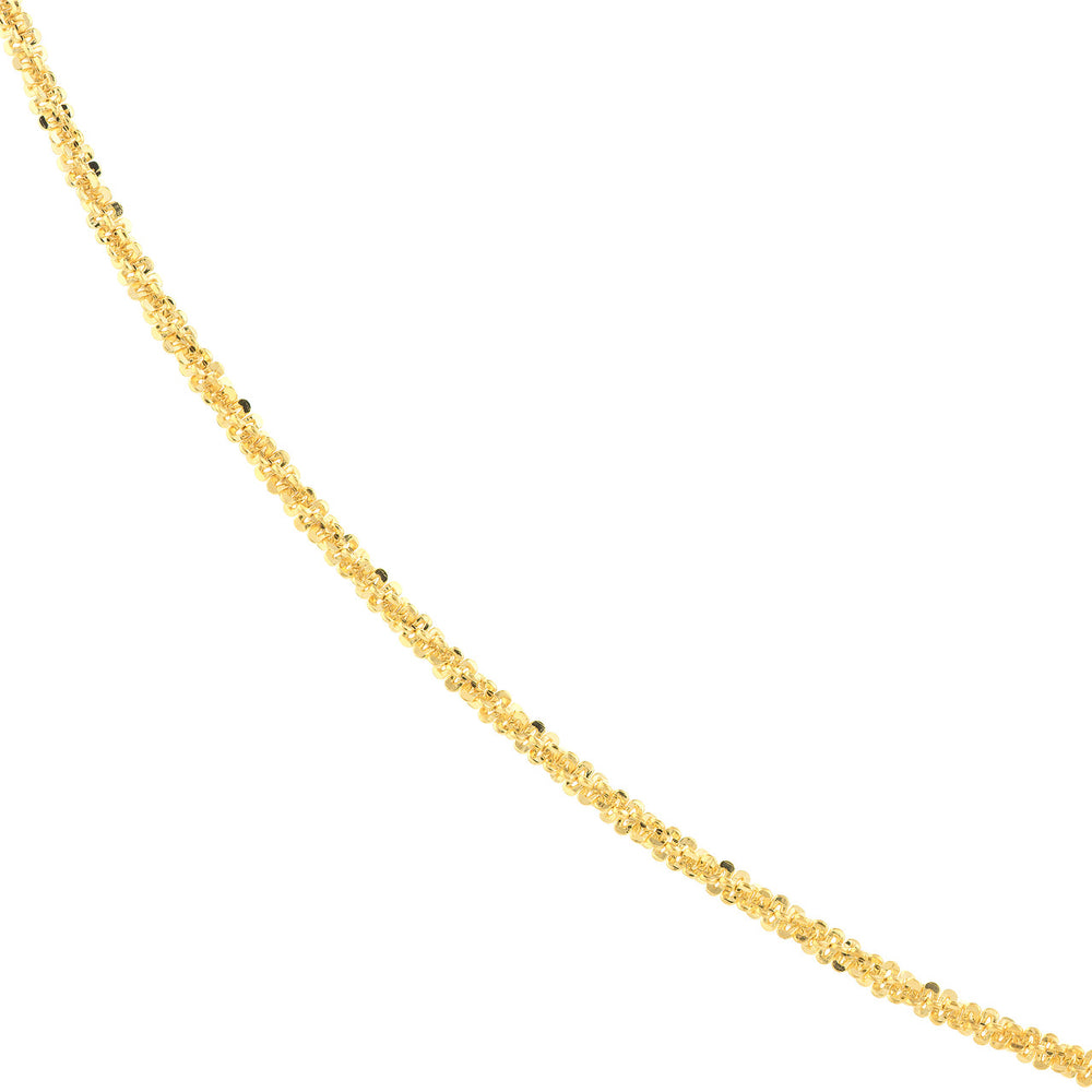 14K Yellow Gold And White Gold 1.12mm Sparkle Chain Necklace with Lobster Lock