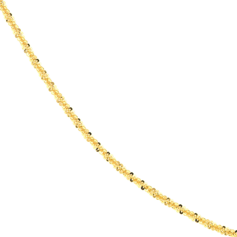 14K Yellow Gold or White Gold 1.45mm Sparkle Chain Necklace with Lobster Lock