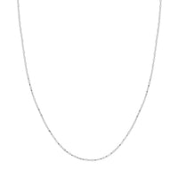 Load image into Gallery viewer, 14K Yellow Gold or White Gold 1.2mm D/C Bead and Barrel Chain Necklace with Lobster Lock
