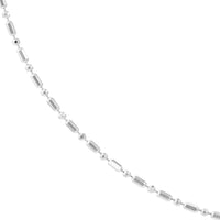 Load image into Gallery viewer, 14K Yellow Gold or White Gold 1.2mm D/C Bead and Barrel Chain Necklace with Lobster Lock
