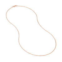 Load image into Gallery viewer, 14K Yellow Gold, White Gold and Rose Gold 1.15mm D/C Bead Chain Necklace with Lobster Lock
