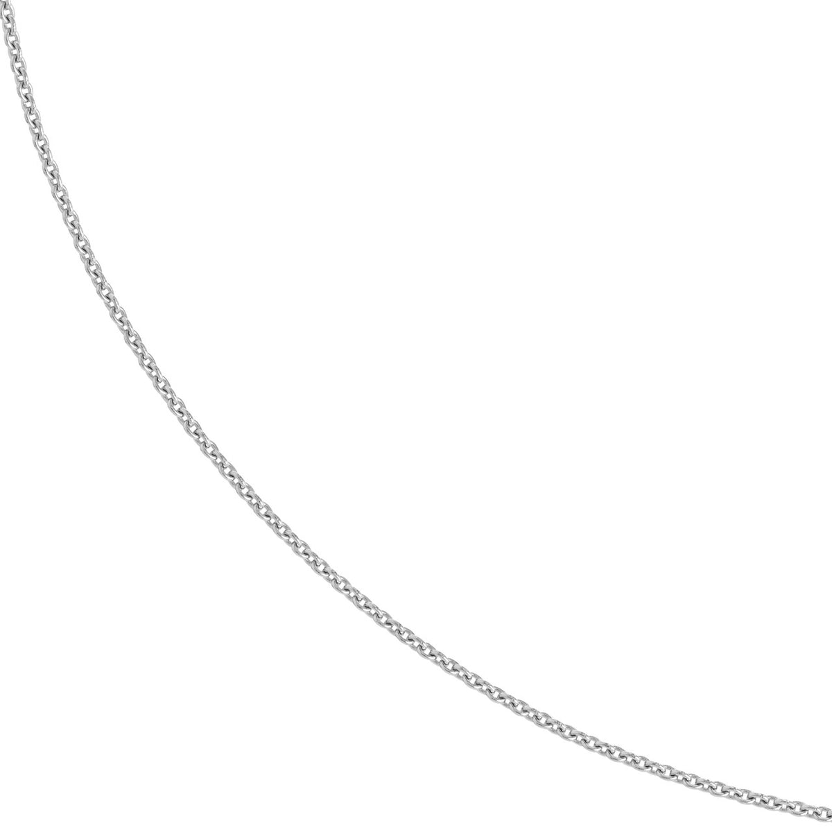 14K Yellow Gold and White Gold 0.9mm Cable Chain Necklace with Lobster Lock