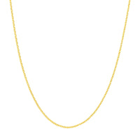 Load image into Gallery viewer, 14K Yellow Gold Or White Gold 0.8mm D/C Cable Chain Necklace with Spring Ring
