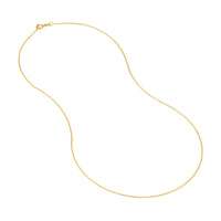Load image into Gallery viewer, 14K Yellow Gold Or White Gold 0.8mm D/C Cable Chain Necklace with Spring Ring
