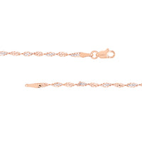 Load image into Gallery viewer, 14K Rose White Gold 2.10mm P/w Dorica Chain Necklace with 030 Ll Endcaps
