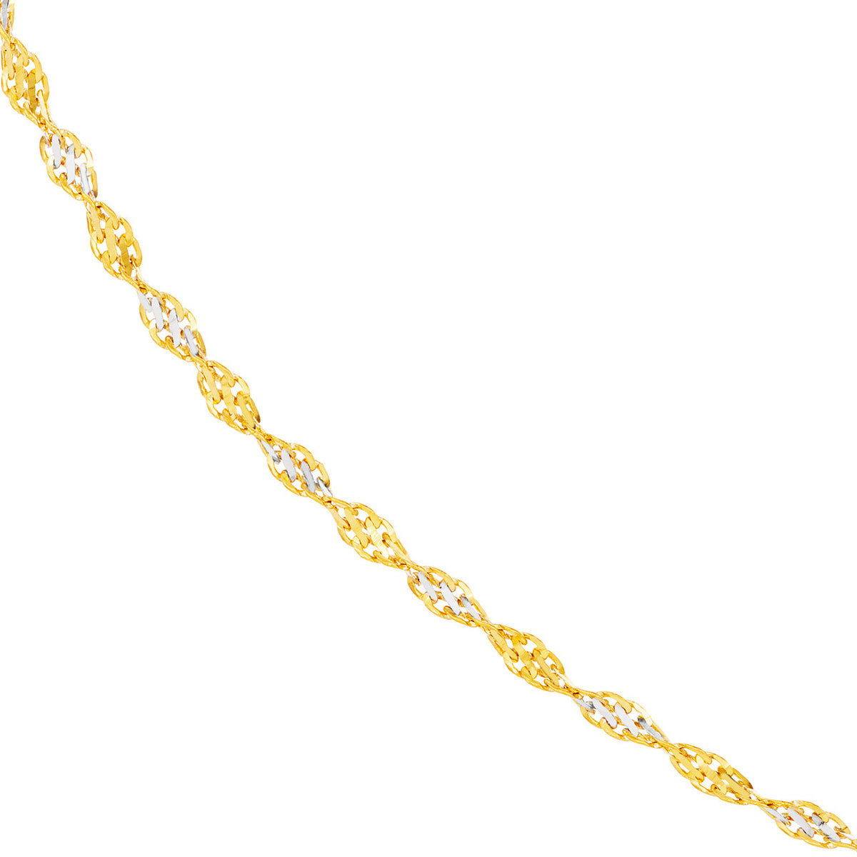 14K 2.1mm Two-Tone Dorica Chain Necklace with Lobster Lock