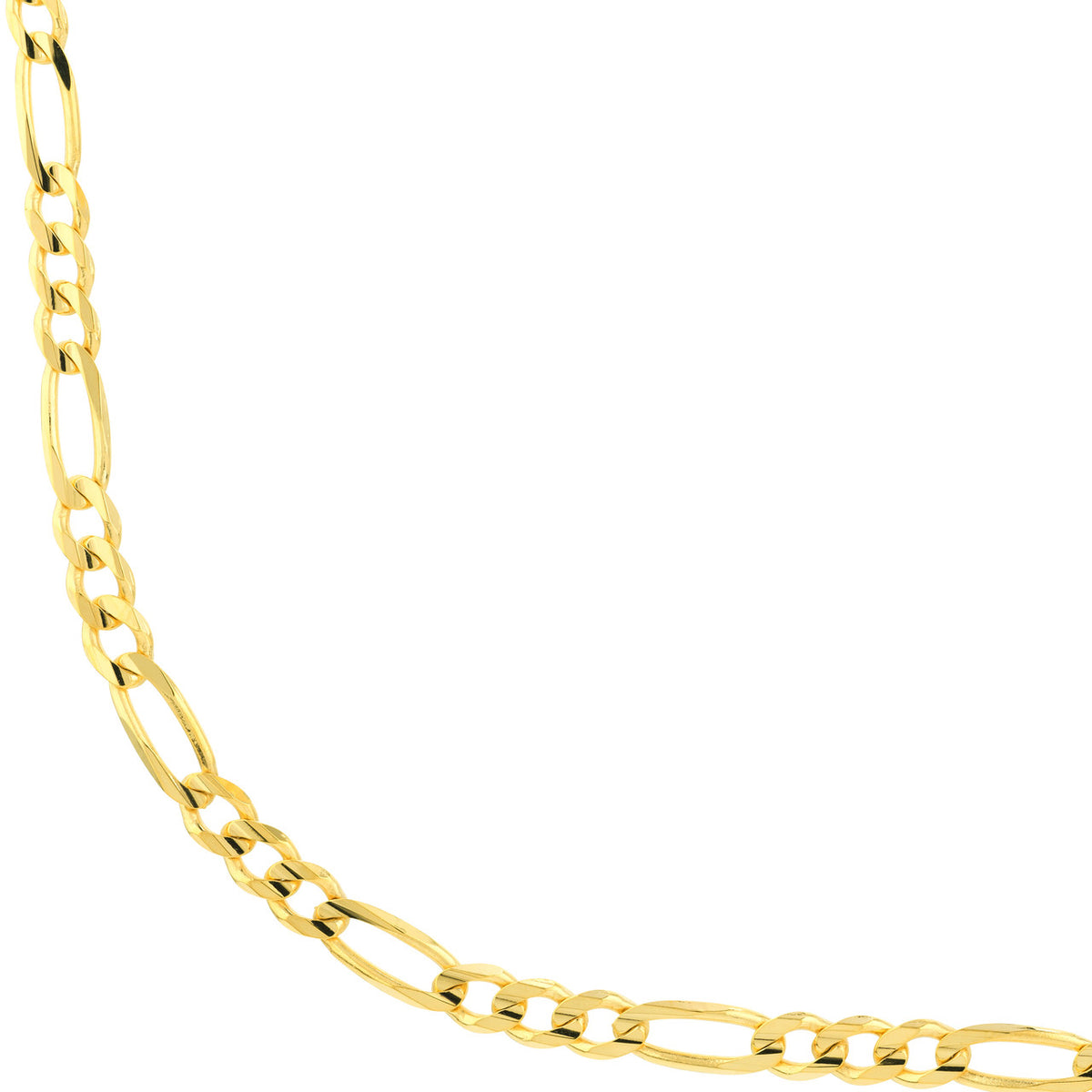 14K Gold 5.8mm Concave Figaro Chain Necklace with Lobster Lock