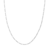 Load image into Gallery viewer, 14K Yellow Gold or White Gold 2.35mm Figaro Chain Necklace with Lobster Lock
