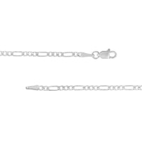Load image into Gallery viewer, 14K Yellow Gold or White Gold 2.35mm Figaro Chain Necklace with Lobster Lock
