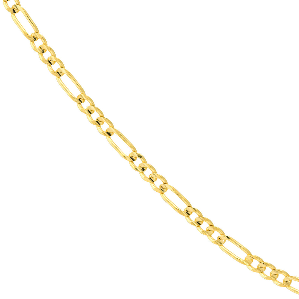 14K Yellow Gold or White Gold 2.35mm Figaro Chain Necklace with Lobster Lock
