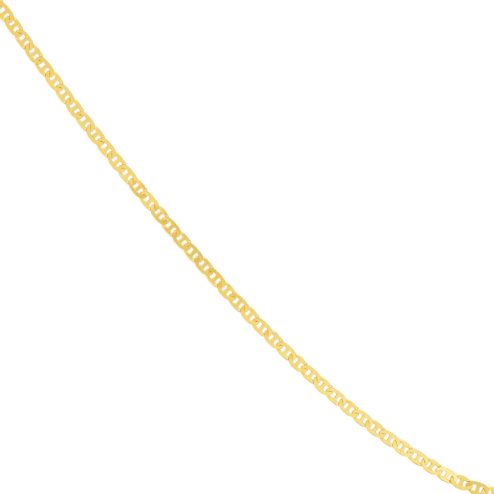 14K Yellow Gold or White Gold 1.1mm Mariner Chain Necklace with Spring Ring