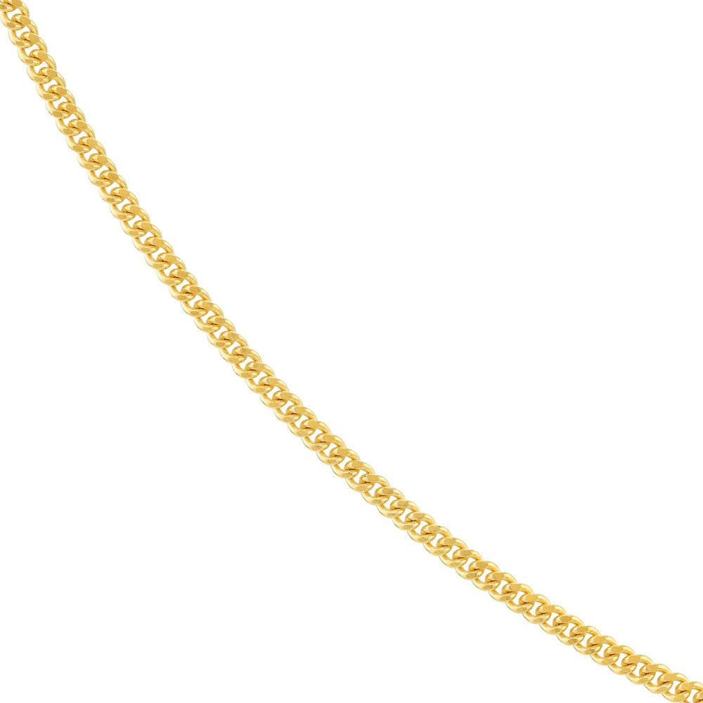 14K Yellow Gold and White Gold 1.04mm Curb Chain Necklace with Lobster Lock