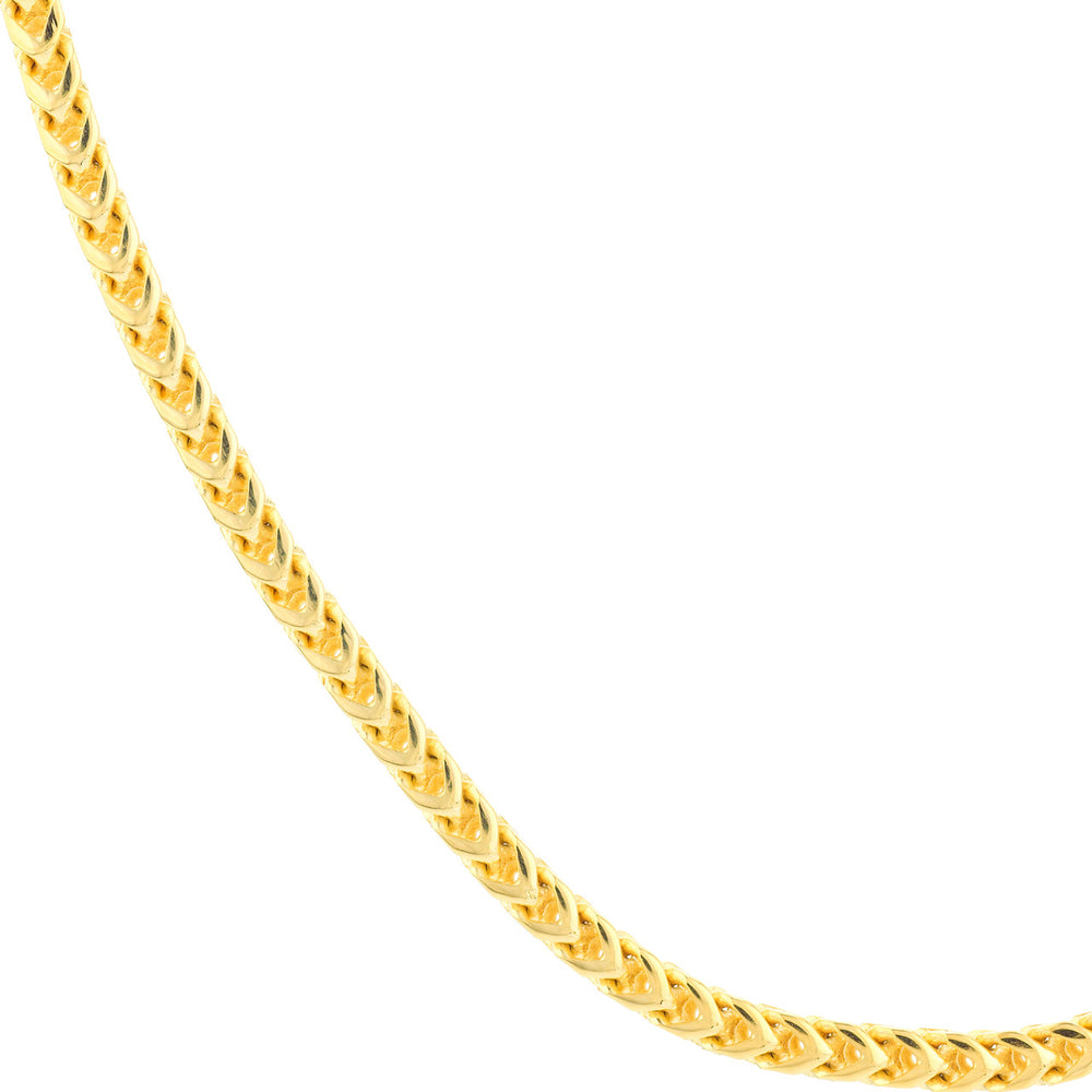 14K Yellow Gold 3mm Franco Chain Necklace with Lobster Lock