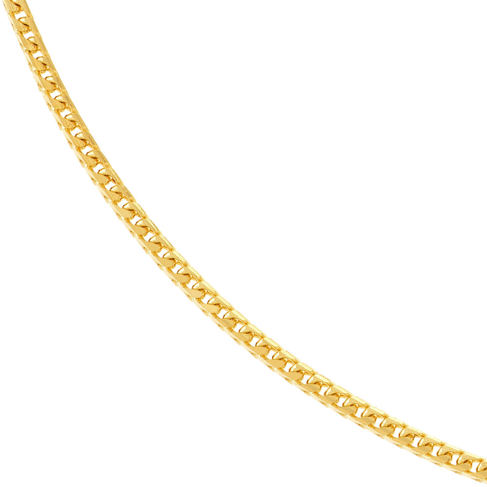 14K Yellow Gold or White Gold 1.45mm Franco Chain Necklace with Lobster Lock