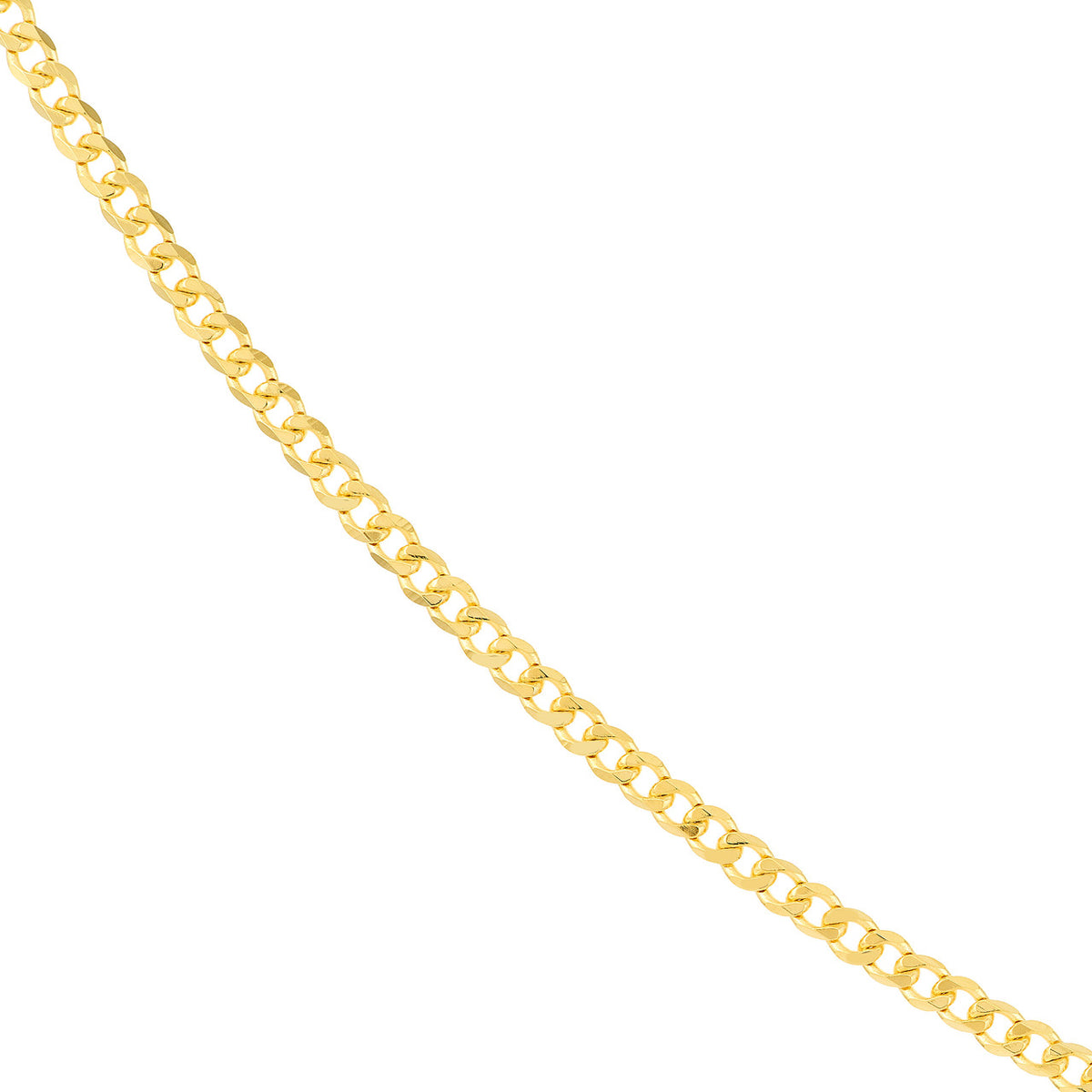 14K Yellow Gold 2.70mm Open Curb Chain Necklace 070 Ll Endcaps