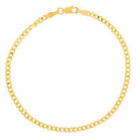 Load image into Gallery viewer, Solid 14K Yellow Gold, White Gold and Rose Gold 2.70mm Open Curb Chain Bracelet with Lobster Claw Clasp
