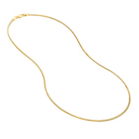 Load image into Gallery viewer, 14K Yellow Gold or White Gold 1.6mm Snake Chain Necklace with Lobster Lock
