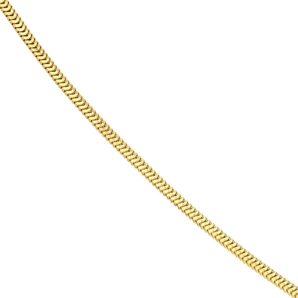 14K Yellow Gold or White Gold 1.6mm Snake Chain Necklace with Lobster Lock