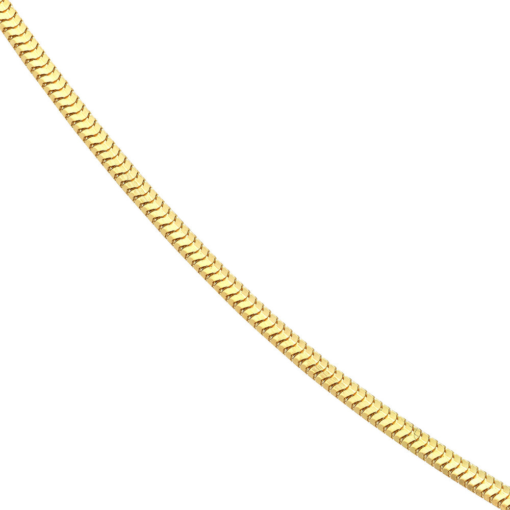 14K Yellow Gold or White Gold 1.9mm Snake Chain Necklace with Lobster Lock
